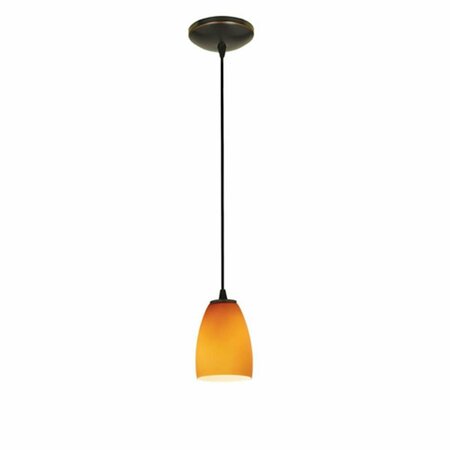 GLACIER COMPUTER 28069-1C-ORB-AMB 1 Light Cone Glass Pendant in Oil Rubbed Bronze with Amber Glass 28069-1C-ORB/AMB